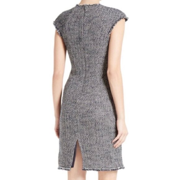 Rebecca Taylor Confetti Tweed Dress Navy Blue Pink Size 0 - Picture 6 of 13